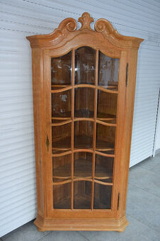 witryna narożna z drewna dębowego - jak nowa