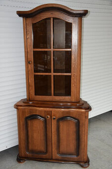 witryna narożna dębowa - jak nowa