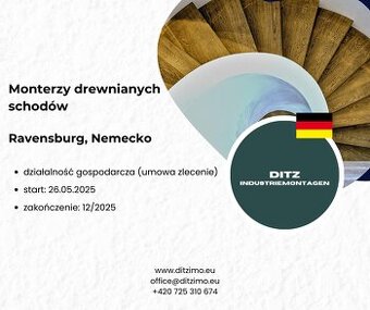 Stabilna praca montażowa – drewniane schody w Niemczech