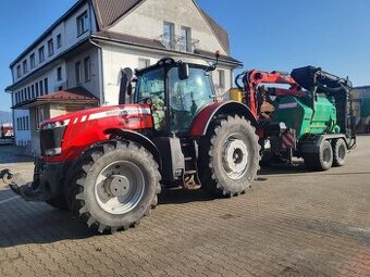Rębak Jenz 582 z Ciągnikiem Massey Ferguson 8680