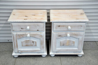 szafki nocne z drewna sosnowego - jak nowe