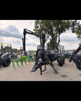 Zestaw zrywkowy PALMS - przyczepa PALMS 8D z żurawiem 3.67 -