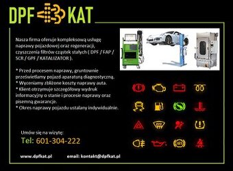 Czyszczenie DPF, GPF, SCR, FAP, Katalizator, maps AdBlue