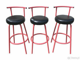 3 hokery krzesła barowe różowe