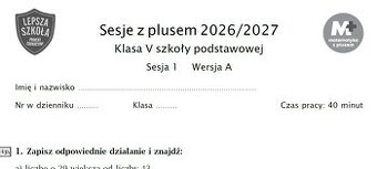 Sesja z plusem nr 1 gwo 2026/2027 matematyka kl 5 6 7 8