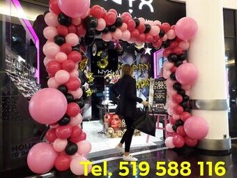 Dekoracje balonowe ścianki cekinowe balony ledowe