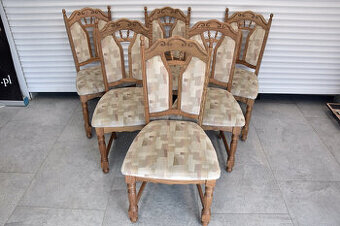 krzesła dębowe 6 sztuk - jak nowe