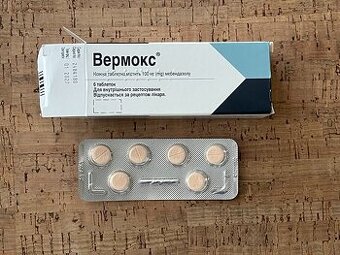 Vermox, Wermoks zawiera Mebendazol 100 mg. odrobaczanie