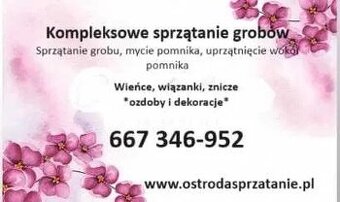 Sprzątanie pomników, całoroczna opieka nad grobami