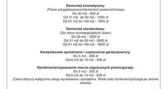 Demontaż mieszkań do remontu/opróżnianie garażu/piwnic