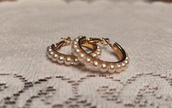 Kolczyki koła z perełkami