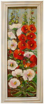 Malwy obraz olejny 21cm-60cm w ramie