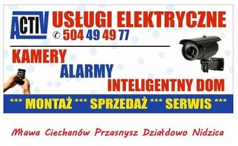 Monitoring, montaż kamer Mława