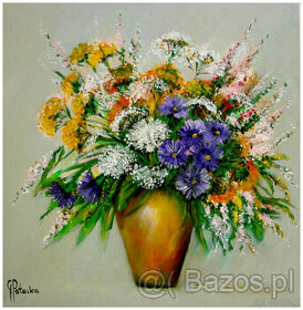 Polne kwiaty obraz olejny 50-50cm