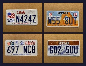 Tablica rejestracyjny USA, oryginał 4x Utah