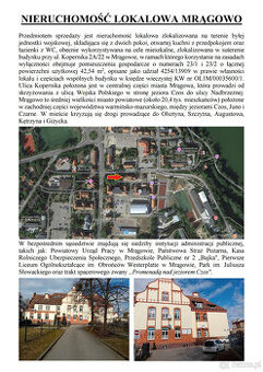 Syndyk sprzeda lokal Mragowo ul. Kopernika 2A/22