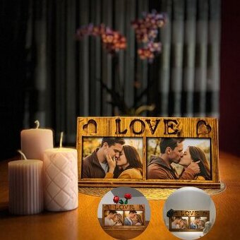 Prezent Walentynkowy dla Niej i Niego – Drewniana Ramka Hand