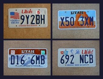 Tablica rejestracyjny USA, oryginał 4x Utah