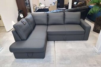 Narożnik Moder -20% skóra 100%, pojemnik + spanie