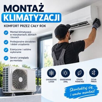 Montaż klimatyzacji – cała polska – domy, mieszkania, firmy