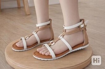 buty letnie brązowo-białe rozmiar 34