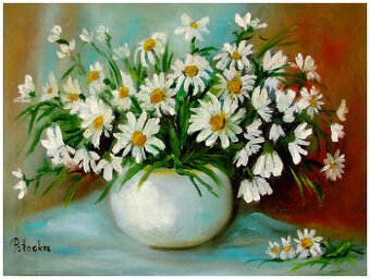 Rumianki obraz olejny 30cm-40cm