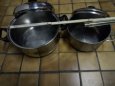 Garnki stalowe z pokrywkami