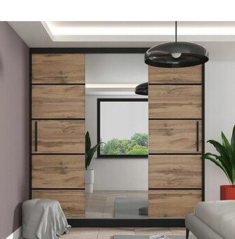 Szafa przesuwna z lustrem SZUFLADY 200cm