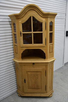 witryna narożna z drewna dębowego - jak nowa