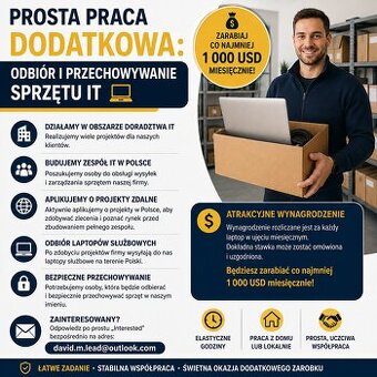 Prosta praca dodatkowa: odbiór i przechowywanie sprzętu IT