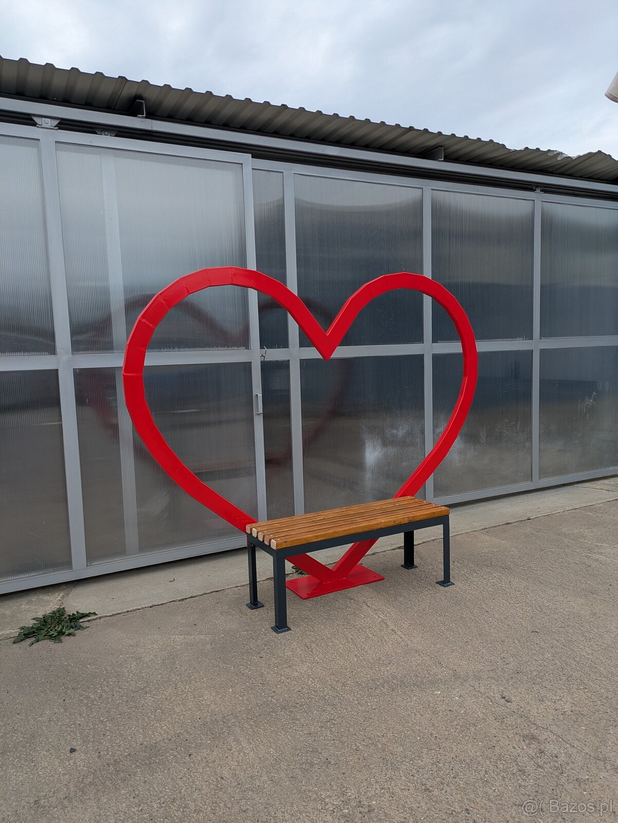 ❤️ Metalowe serce z ławką – fotopunkt / dekoracja JKL 100x50 - 2