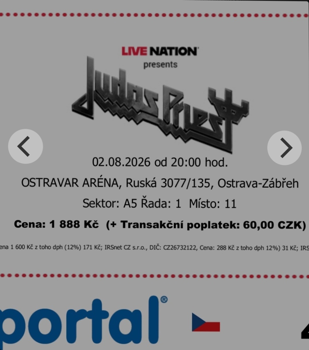 Judas Priest Ostravar arena 2.8.2026 - 2