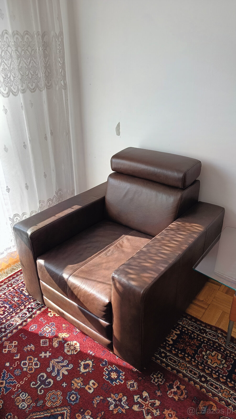 Sofa narożna wypoczynkowa brąz ekoskóra - 2