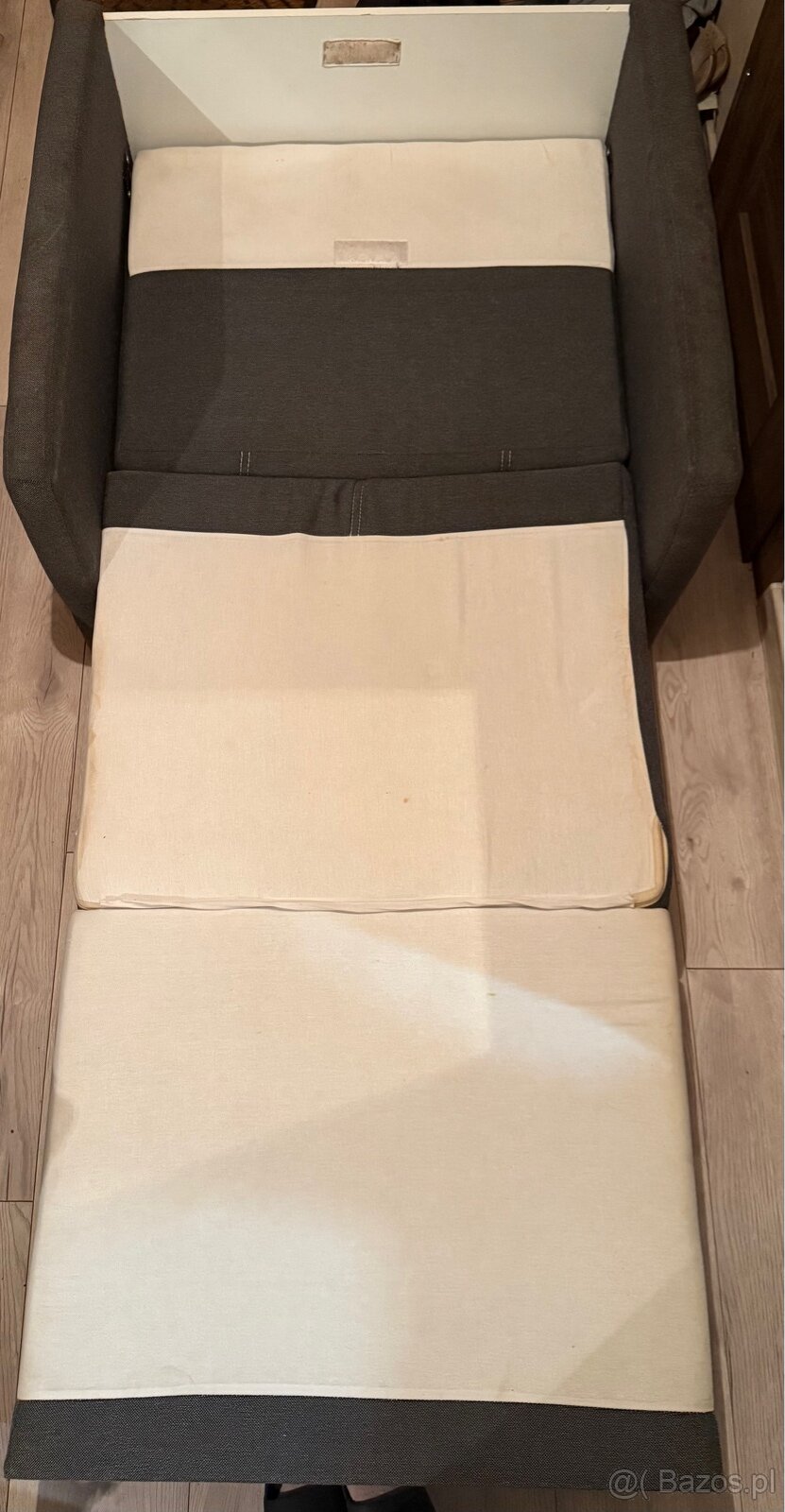 Fotel z opcją łóżka rozkładanego z pojemnikiem na pościel - 2