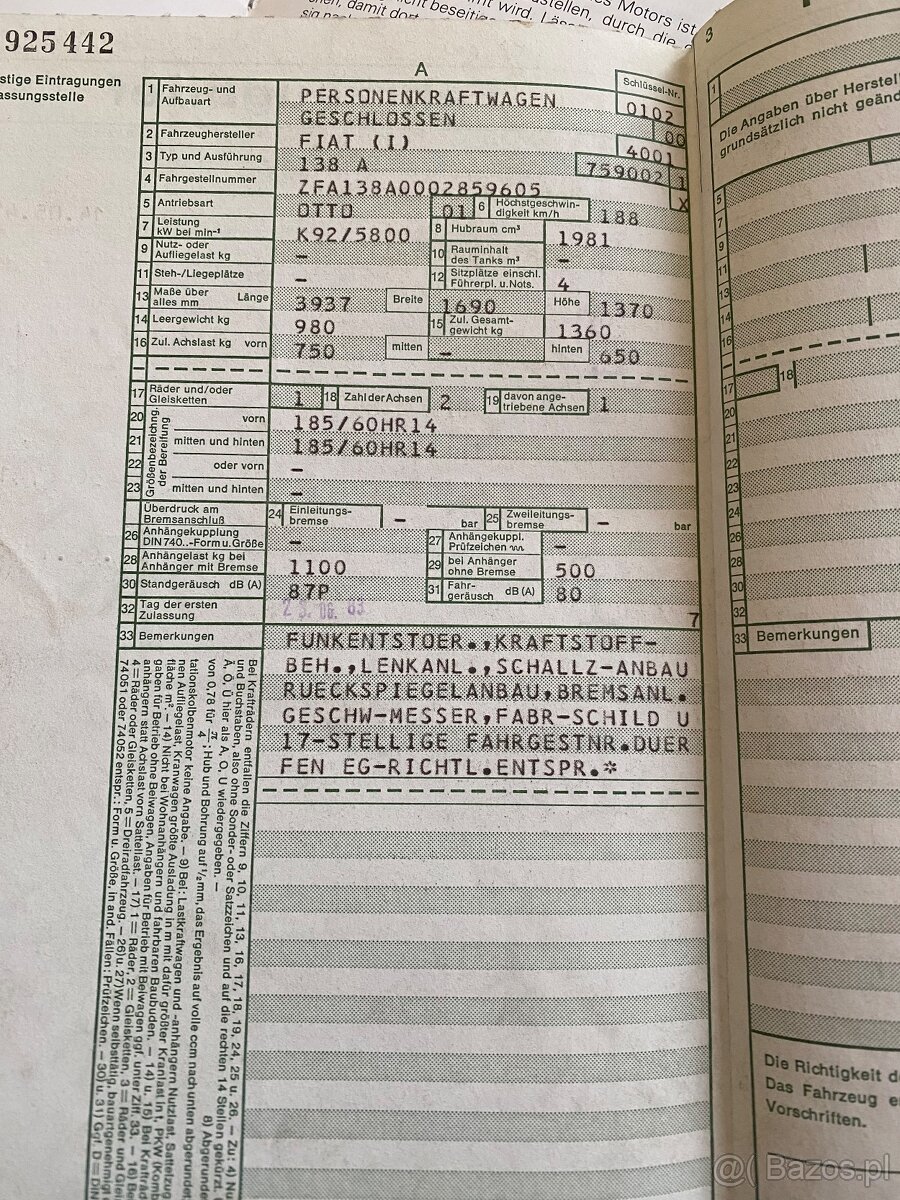 Kompletny origo Fiat ritmo 125TC abarth MK1-NOVA PLECHARINA - 2