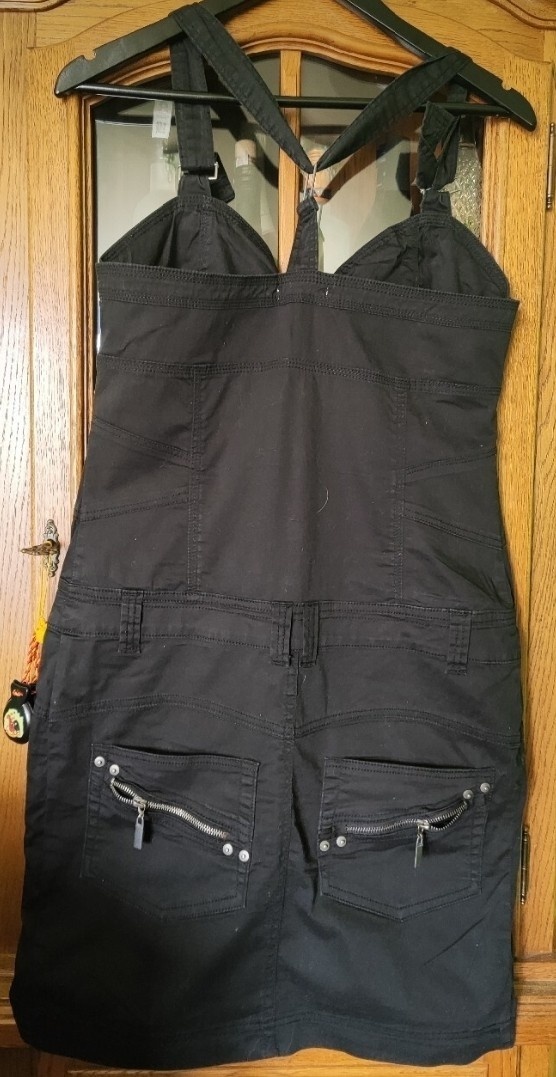 SPRZEDANE Sukienka ogrodniczka dżinsowa, rozm. XL/42 - 2