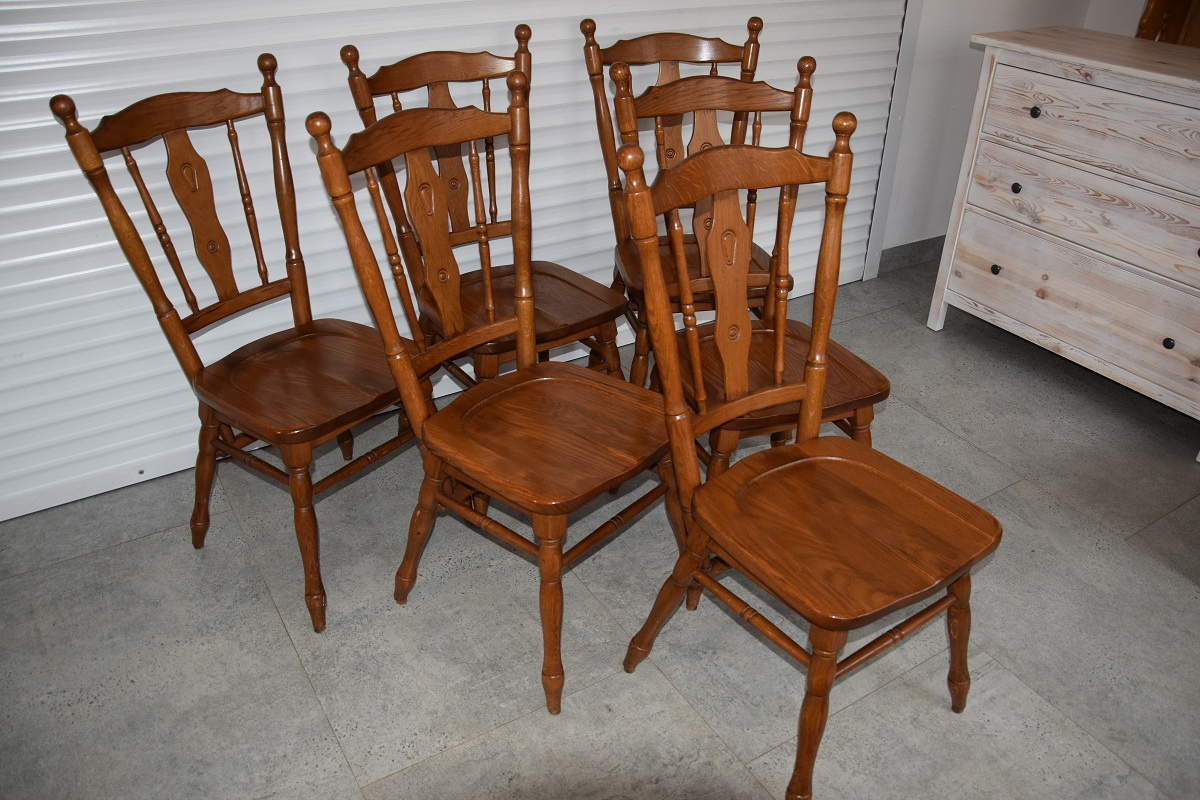 krzesła dębowe 6 sztuk - jak nowe - 2