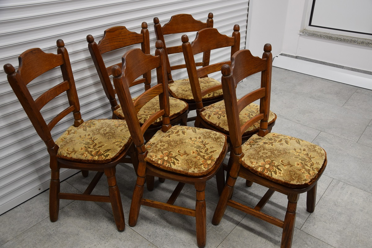 krzesła dębowe 6 sztuk - jak nowe - 2