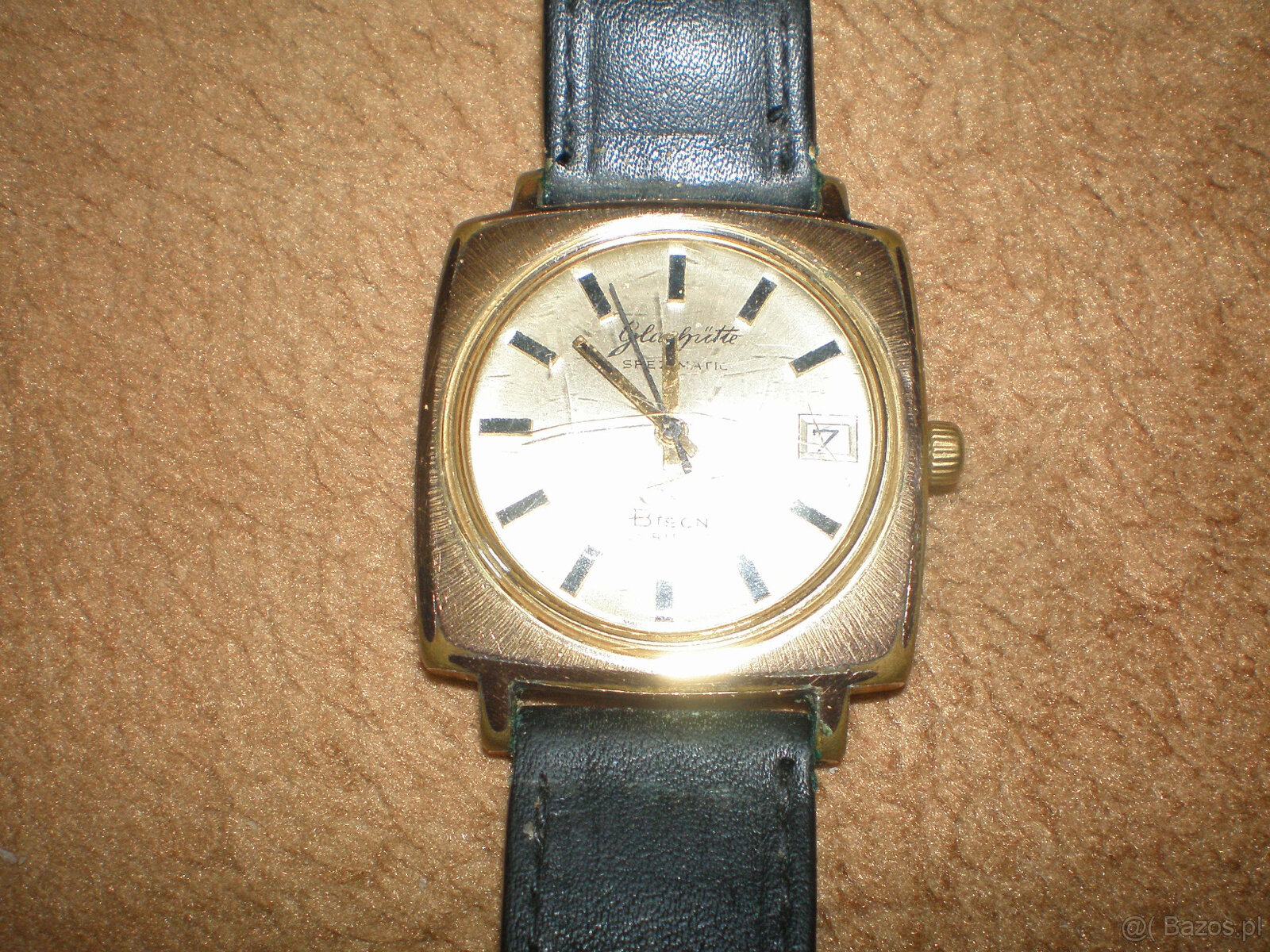 Sprzedam zegarek męski Glashutte w złotym kolorze. Używany. - 2