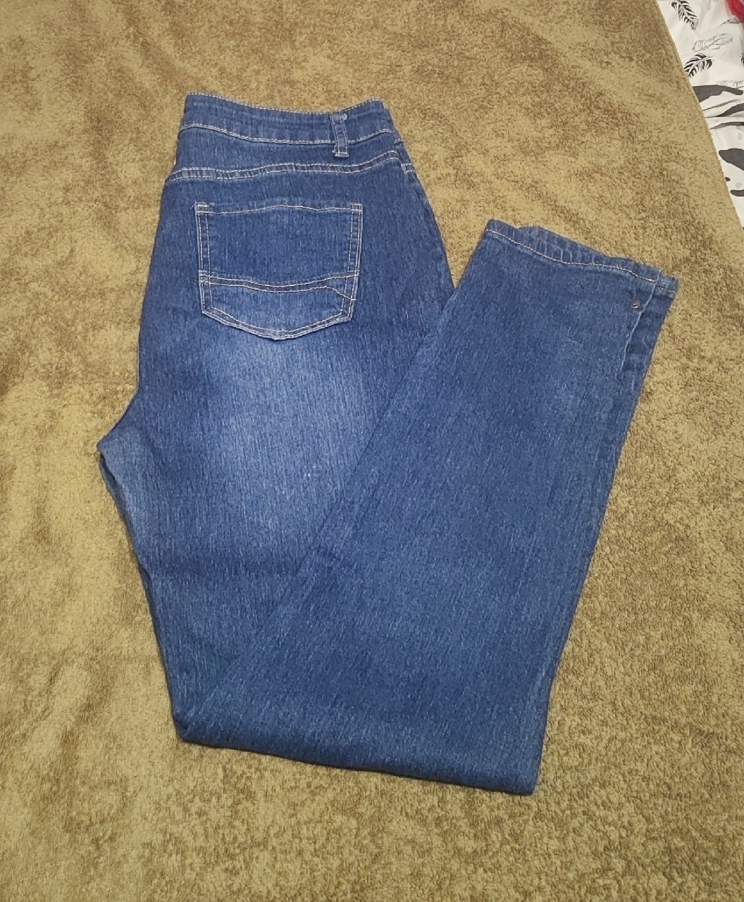 Dżinsy niebieskie, z guzikami na nogawkach, rozm. L - 2