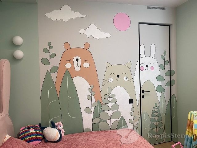 Tanie artystyczne malowanie ścian w pokoju dla dzieci - 2