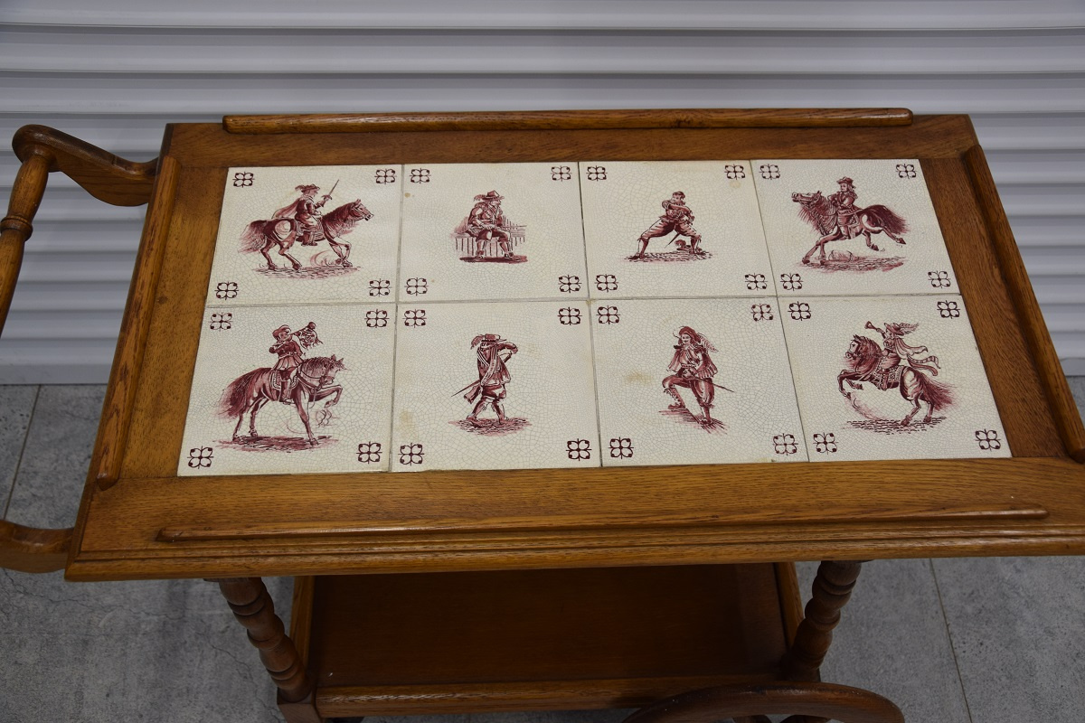 barek - stolik dębowy na kółkach - super stan - 2