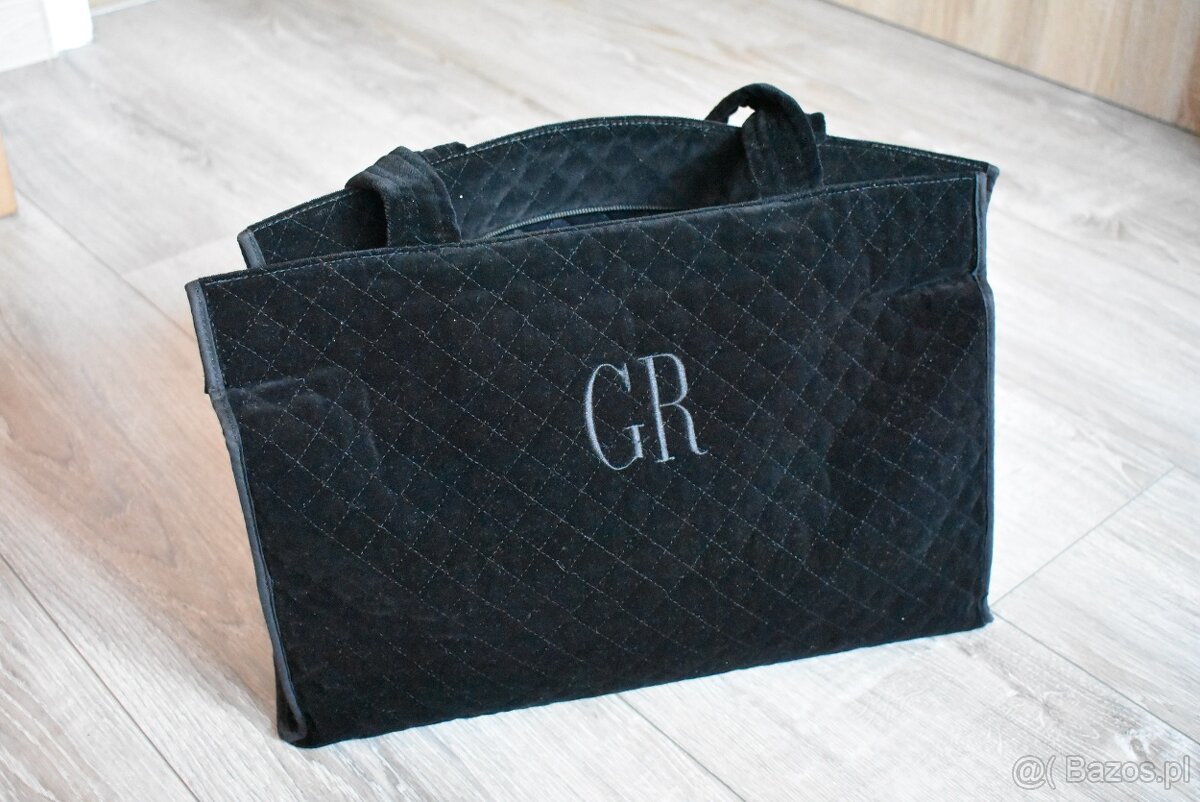 Torba shopper czarny aksamit - 2