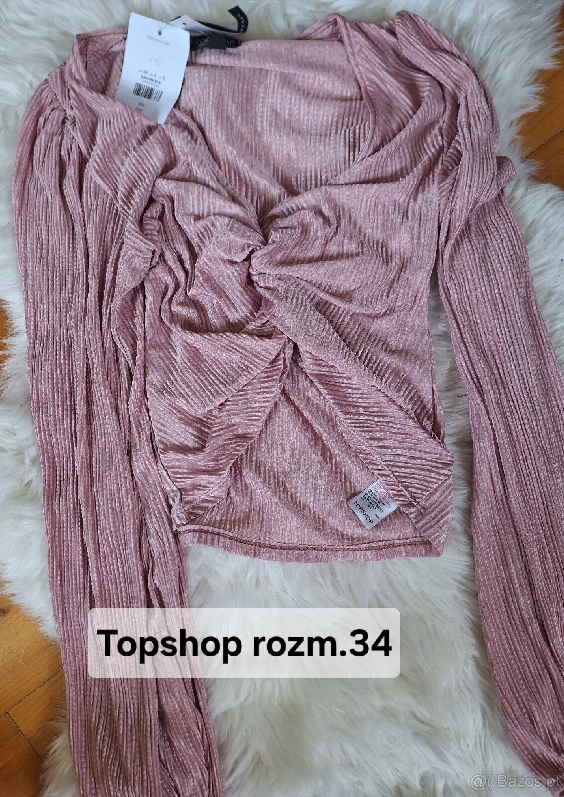 Stylowa bluzka pudrowy róż - 2