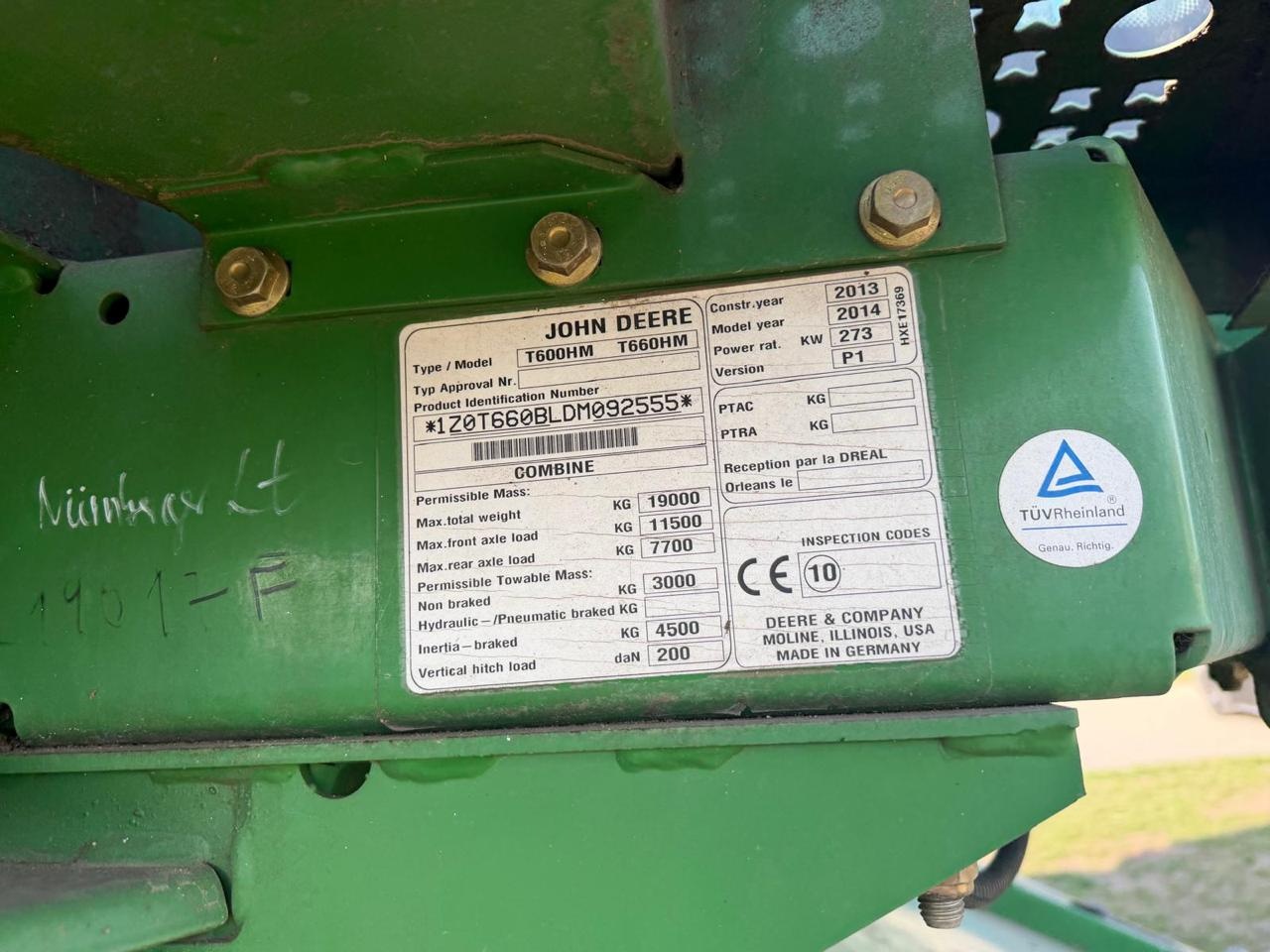 Kombajn zbozowy John Deere T660i 2700/1700mth rok pr 2014 h - 2
