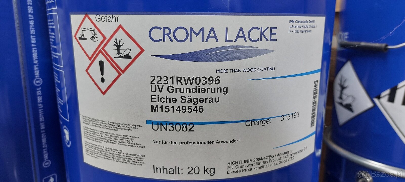 Lakier UV Croma Lacke – Podkład Dąb Naturalny – 20 kg - 2