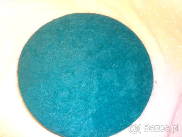 beret z angory z paskiem nowy - 2