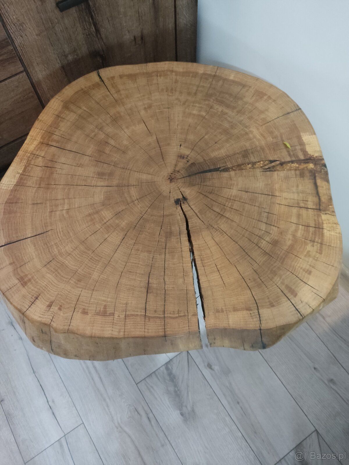 Stolik kawowy z plastra dębu - 2