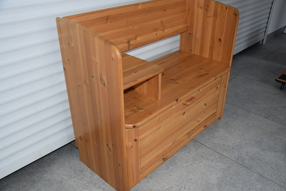 szafka na buty z siedziskiem z drewna sosnowego - 2