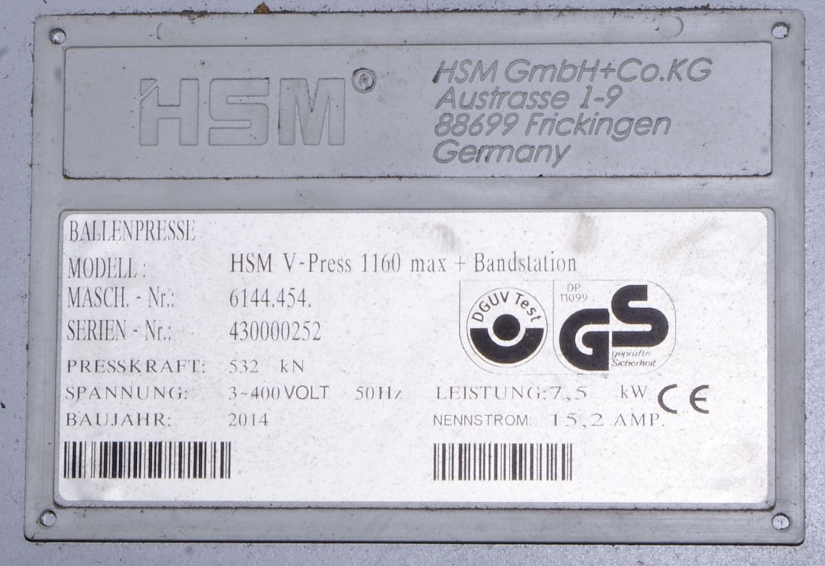 Prasa belownica kompaktor HSM V-Press 1160 max + Bandstation - 2